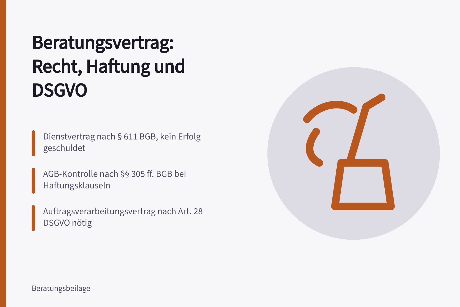 Karte zu Beratungsvertrag, AGB, Haftung und DSGVO für Beratungsmarkt
