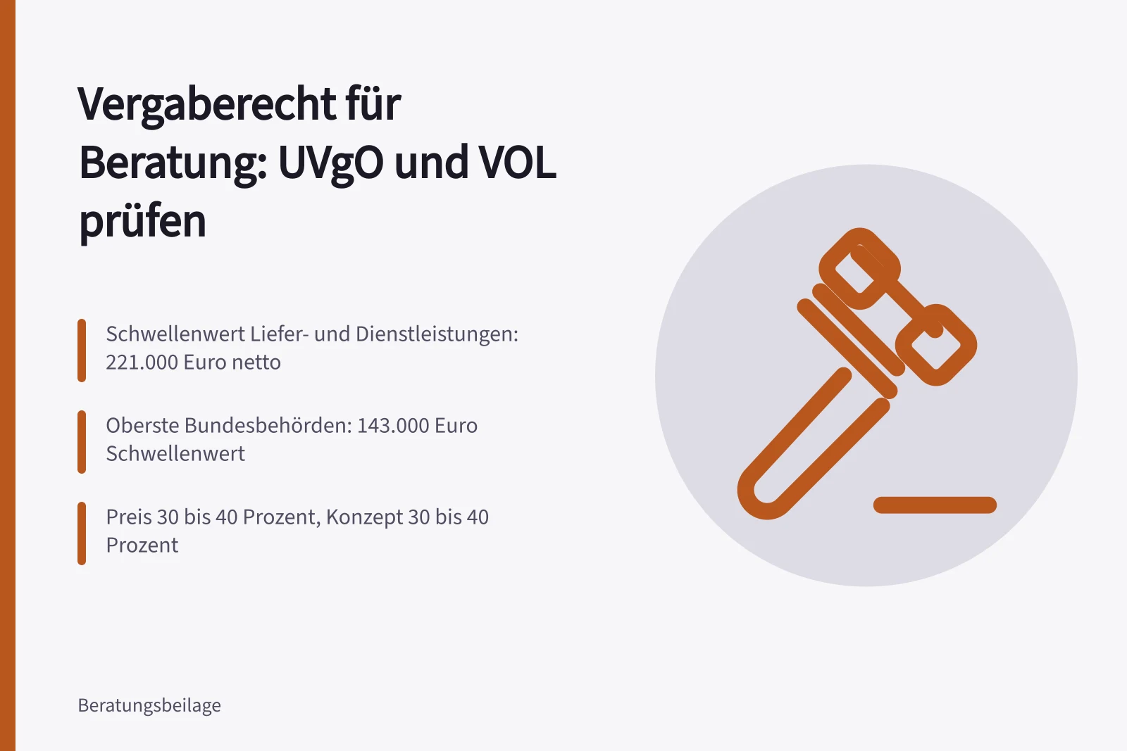 Vergaberecht Beratung UVgO VOL Schwellenwerte Zuschlagskriterien