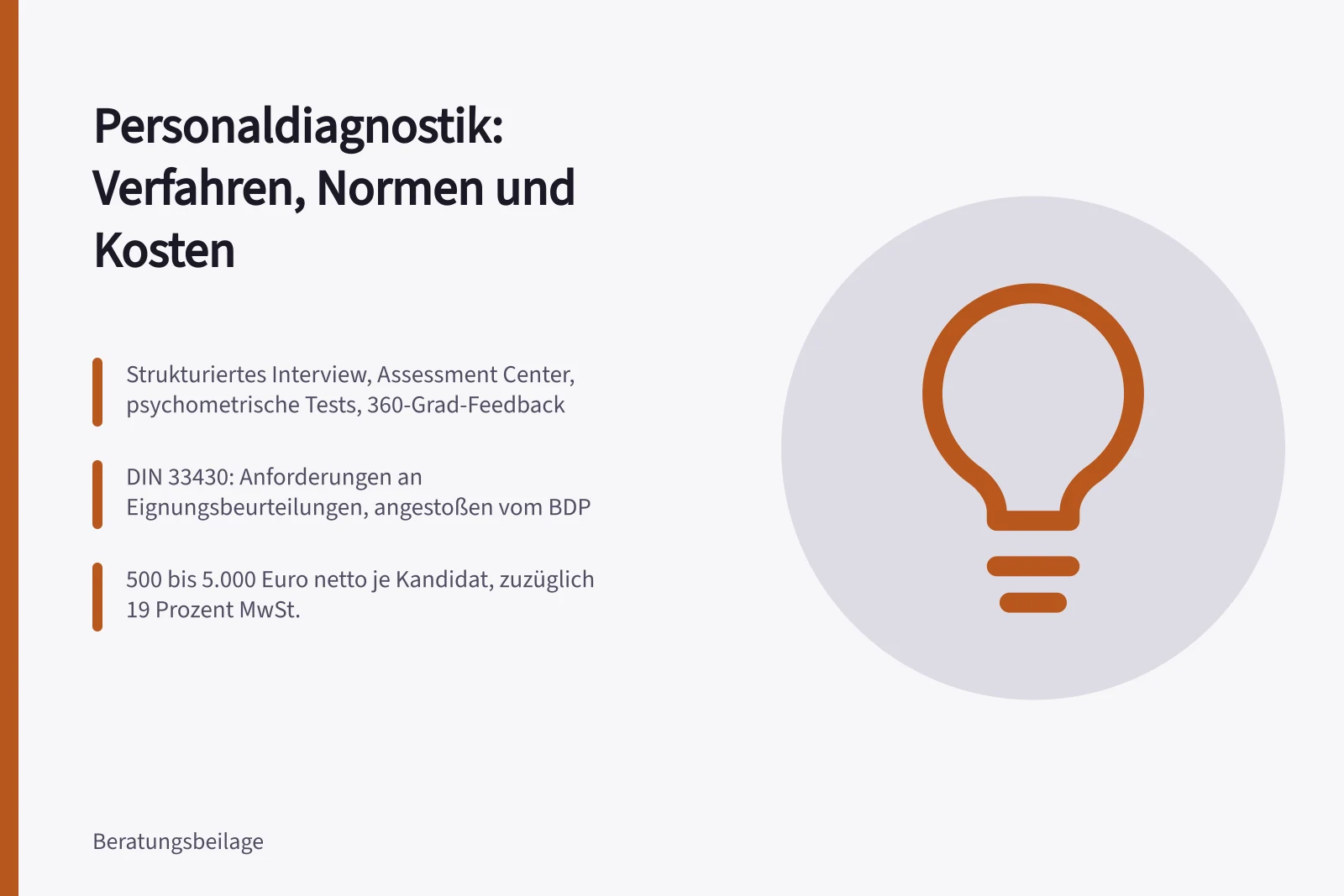Karte zu Personaldiagnostik: Verfahren, DIN 33430 und Kosten pro Kandidat