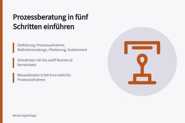 Fünf Schritte der Prozessberatung von Zielklärung bis Sustainment. Prozessberatung 5 Schritte zur Einführung