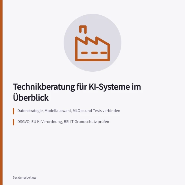Karte zur Rolle der Technikberatung bei KI-Einführung. Welche Rolle spielt Technikberatung bei der Einführung von KI Systemen?